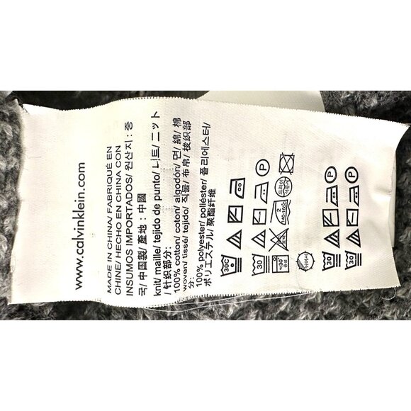 Calvin Klein Mens Waffle Knit Cotton Mock Neck Full Zip Jacket Gray Size Large - Picture 10 of 14